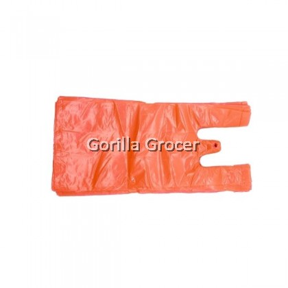 Plastic Bag - Orange - S Size -  with handle - 8 x 12 inch  - 250g